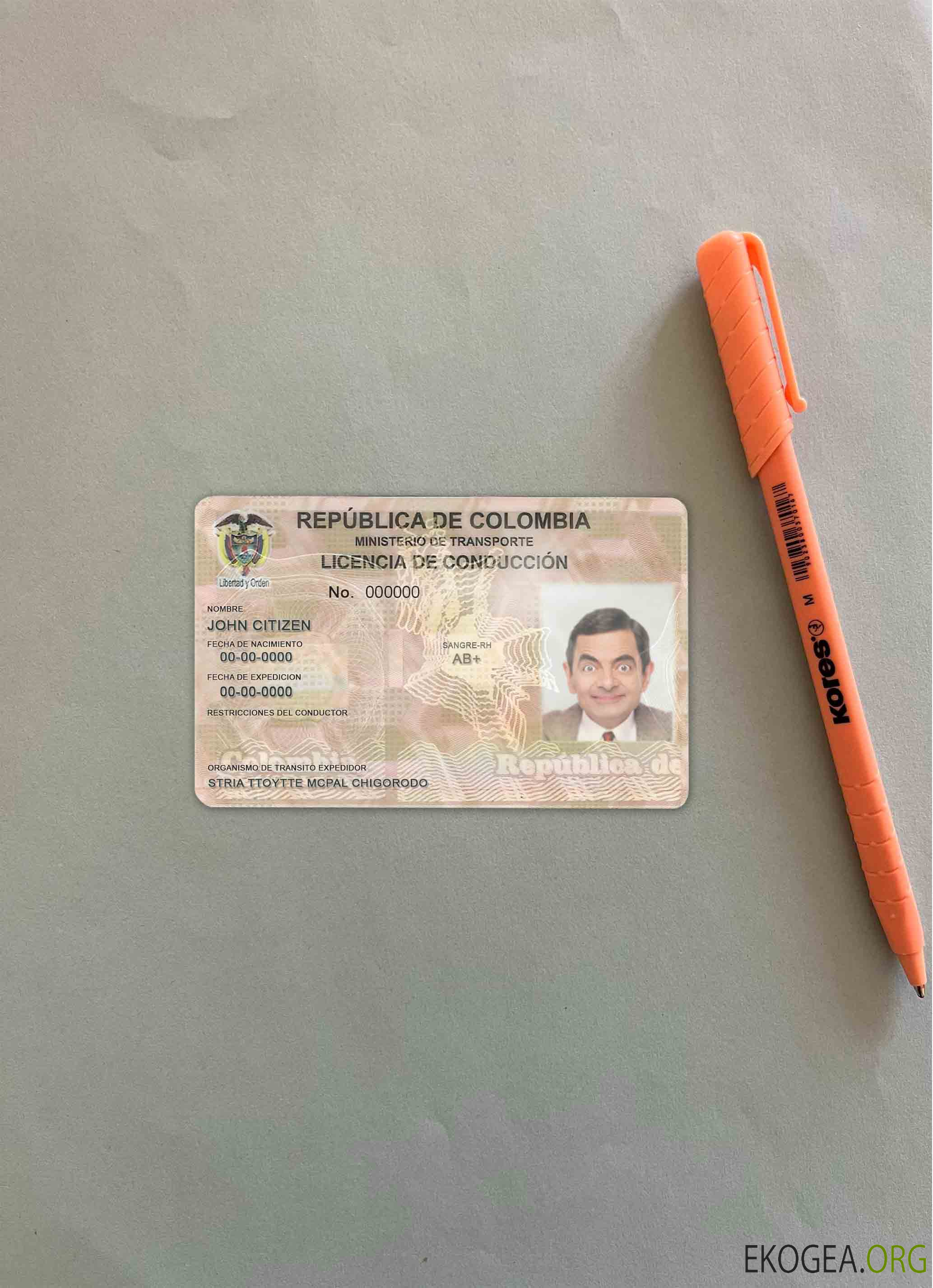 Colombie DL photolook DEVANT template Colombie DL photolook DEVANT template